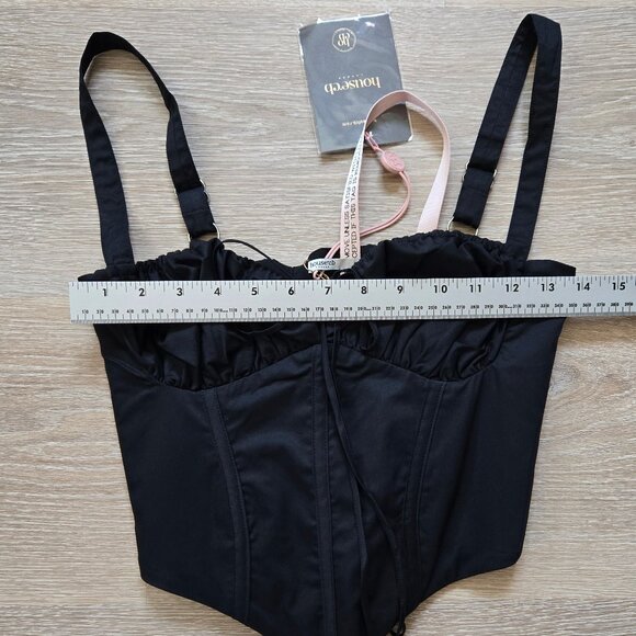 HOUSE OF CB Analia Lace-Up Crop Corset Camisole Black X-Small A/C New With Tags - Picture 8 of 16